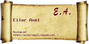 Eiler Axel névjegykártya